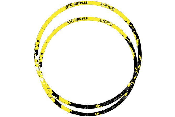Kit adesivo cerchione 12" Stage6 giallo / nero 