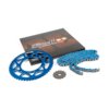Kit chaîne 13x53 - 420 Stage6 alu CNC Bleu Derbi DRD Pro