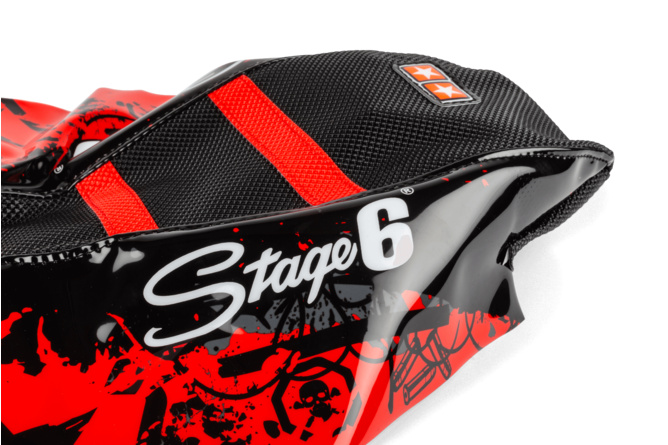Sitzbezug Sherco SM-R 50 ab 2013 Stage6 Full Covering rot / schwarz