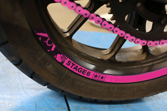 Adesivi cerchioni Scooter 13" Stage6 rosa / nero