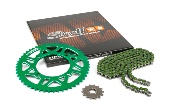 Chain Kit 14x53 - 420 Stage6 aluminium CNC green Beta RR