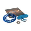 Kit chaîne 14x53 - 420 Stage6 alu CNC Bleu Aprilia SX 50