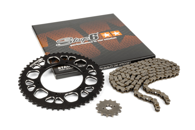 Chain Kit 13x53 - 420 Stage6 aluminium CNC black Aprilia SX 50