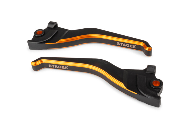 Brake Levers Stage6 CNC Dual-Color Yamaha Aerox / Nitro black/orange