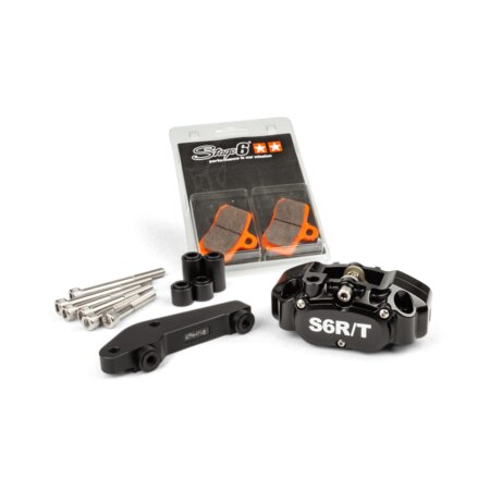 4-piston Caliper with adapter Brembo Stage6 R/T Black | MAXISCOOT