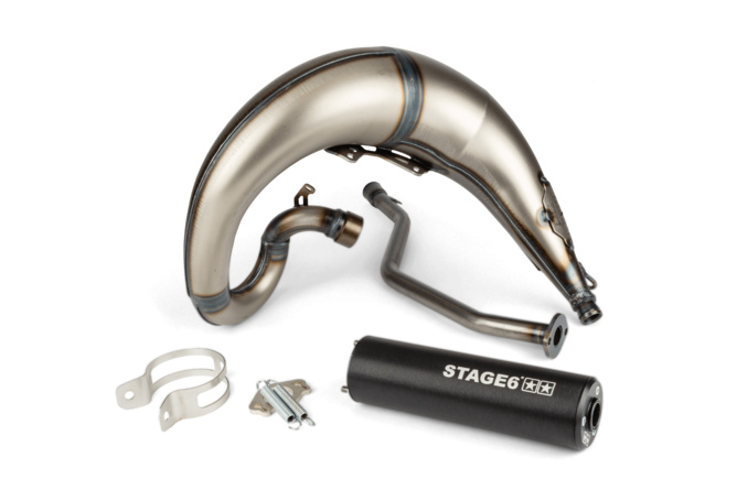 Exhaust Stage6 Streetrace high mount CNC black Yamaha DT50