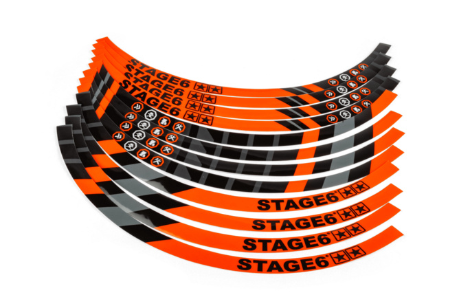 Felgenrandaufkleber Set Roller 13" Stage6 Orange