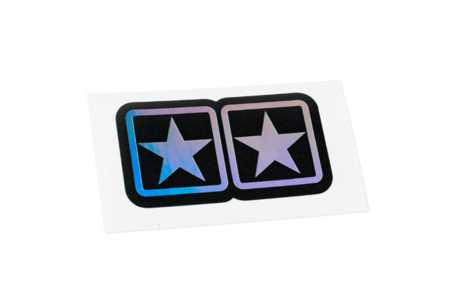 Sticker holographique Stage6 2 étoiles 50x25mm
