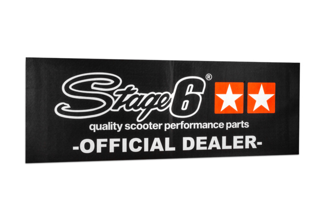 Banner Stage6, 75x200 cm, nero, Stelle in arancione