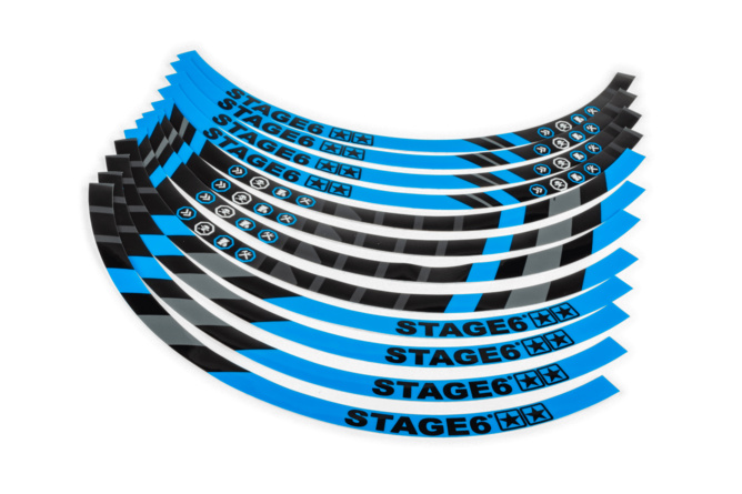 Felgenrandaufkleber Set Roller 10" Stage6 Blau