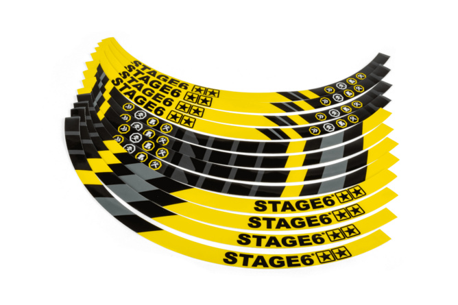 Felgenrandaufkleber Set Roller 10" Stage6 Gelb