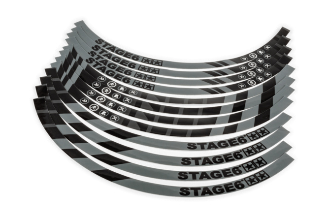Set adesivo cerchione Moto 17" Stage6 Nero