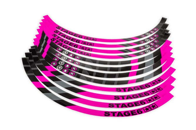 Felgenrandaufkleber Set Motorrad 17" Stage6 Pink