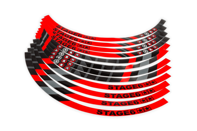 Set adesivo cerchione Moto 17" Stage6 Rosso