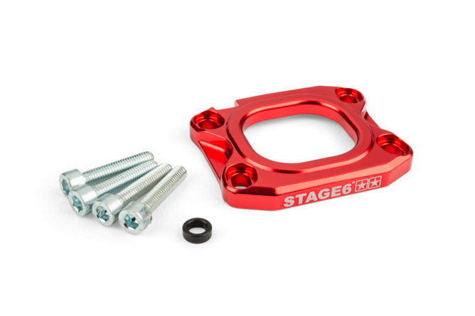 Grundplatte Ansaugstutzen Stage6 360° d.40mm AM6 / Derbi rot