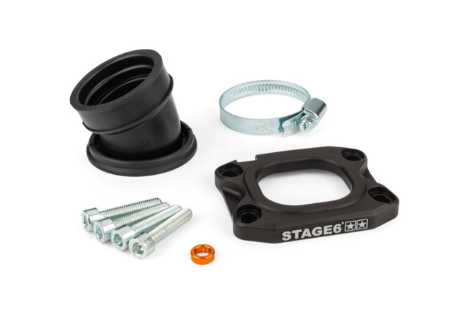 Ansaugstutzen Stage6 360° AM6 / Derbi schwarz für PWK 30 - 34mm