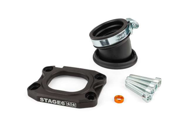 Ansaugstutzen Stage6 360° AM6 / Derbi schwarz für PWK 30 - 34mm