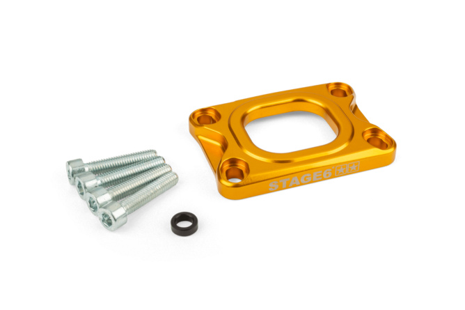 Grundplatte Ansaugstutzen Stage6 360° AM6 / Derbi gold