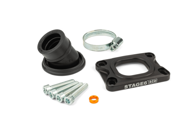 Collettore aspirazione Stage6 360° AM6 / Derbi nero per Dellorto / CP