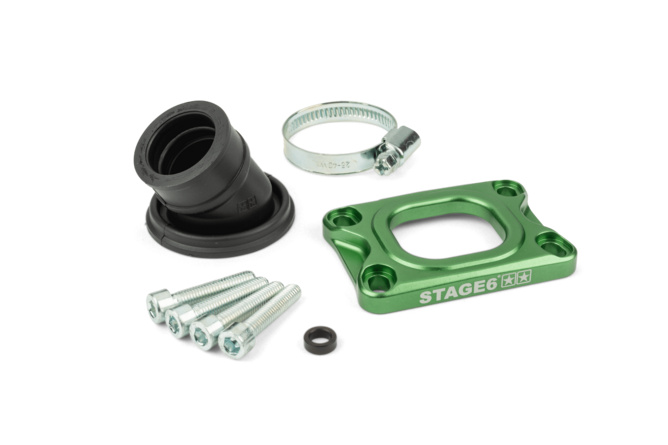Collettore aspirazione Stage6 360° AM6 / Derbi verde per Dellorto / CP