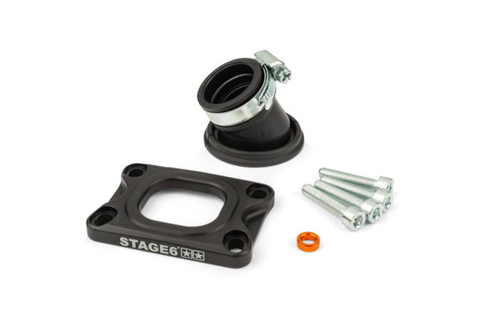 Ansaugstutzen Stage6 360° AM6 / Derbi schwarz für CP Evolution