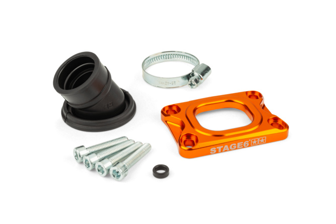 Collettore aspirazione Stage6 360° AM6 / Derbi arancione per CP Evolution