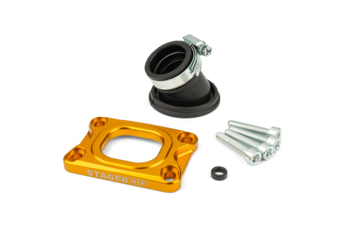 Collettore aspirazione Stage6 360° AM6 / Derbi dorato per CP Evolution