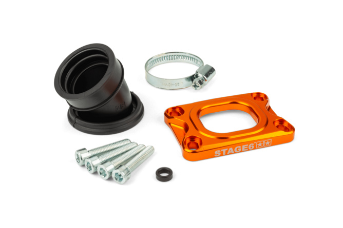 Ansaugstutzen Stage6 360° AM6 / Derbi orange für PWK 19 - 28mm