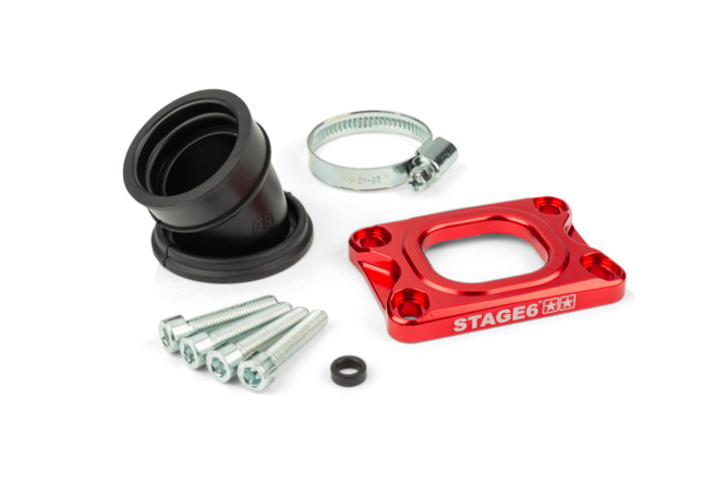 Intake Manifold Stage6 360° AM6 / Derbi red for PWK 19 - 28mm