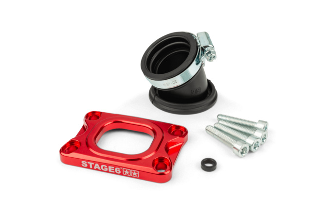 Intake Manifold Stage6 360° AM6 / Derbi red for PWK 19 - 28mm