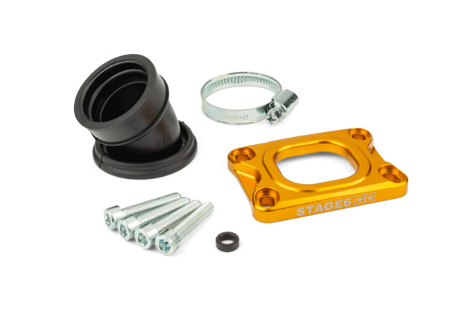 Intake Manifold Stage6 360° AM6 / Derbi yellow for PWK 19 - 28mm