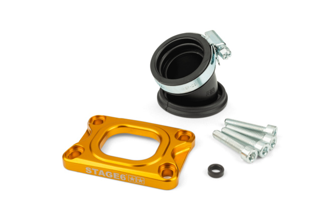 Intake Manifold Stage6 360° AM6 / Derbi yellow for PWK 19 - 28mm