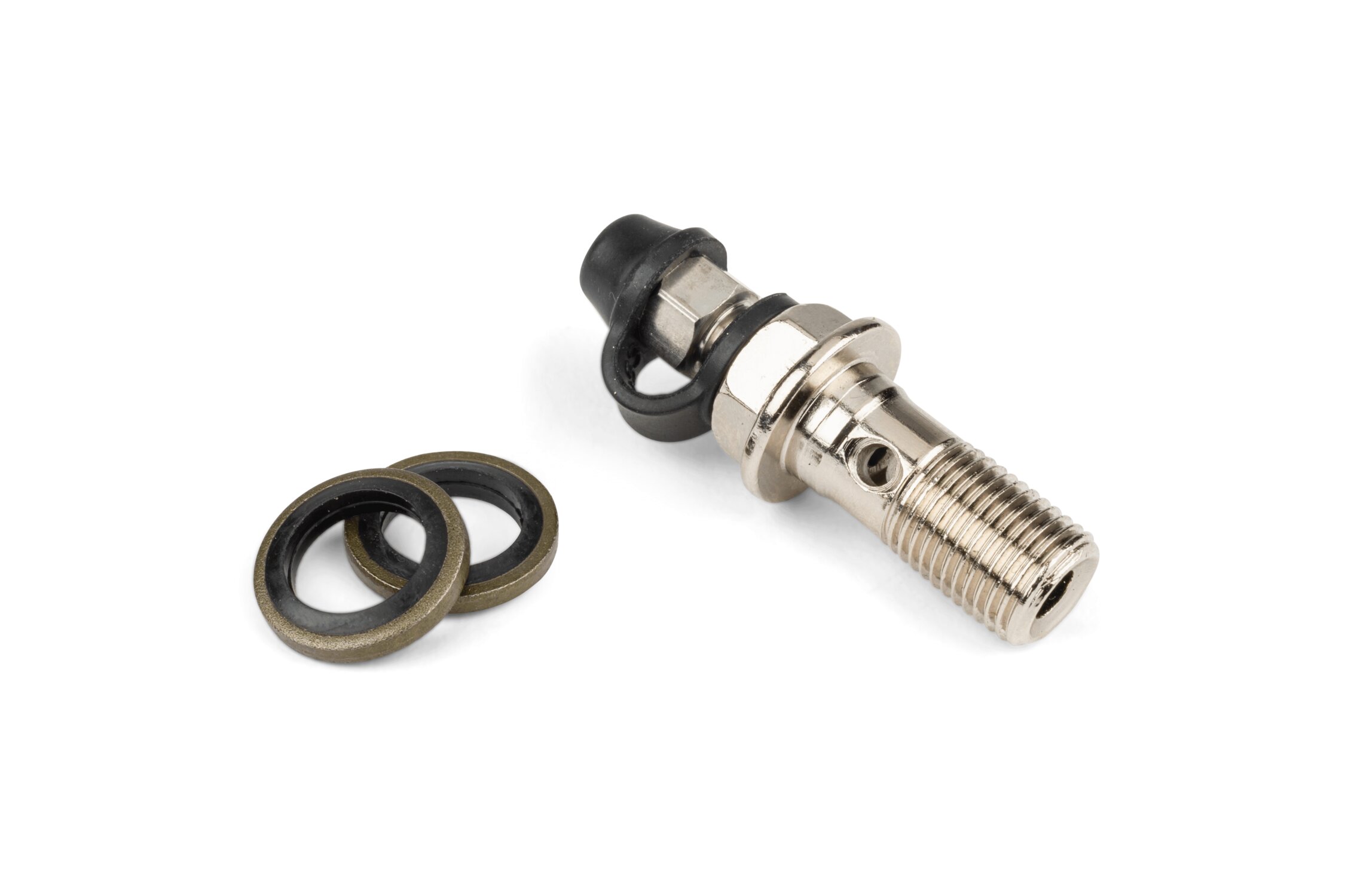 Vite Spurgo Freno Moto M10x1.0 Con Tappo: Nipplo In Alluminio Nero