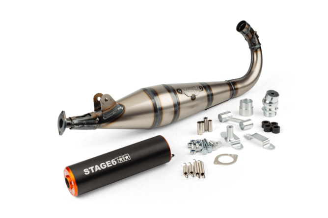 Auspuff Stage6 StreetRace MBK 51 Orange / Schwarz