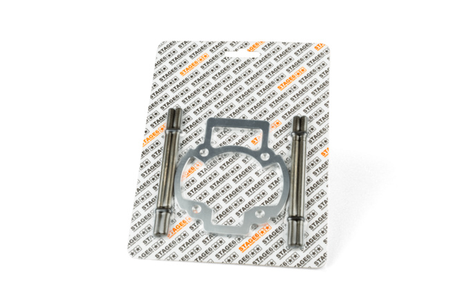 Cylinder Spacer Stage6 R/T 5mm w/ stud bolts M6x114mm 85mm conrod Piaggio LC