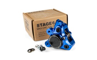 Front Brake Caliper CNC aluminium Stage6 Minarelli / Piaggio / Peugeot blue