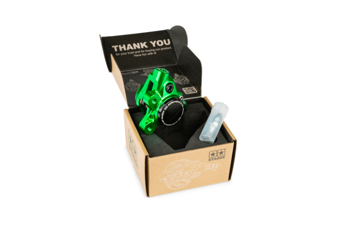 &Eacute;trier de frein avant Stage6 MBK Booster et Nitro Alu CNC Vert