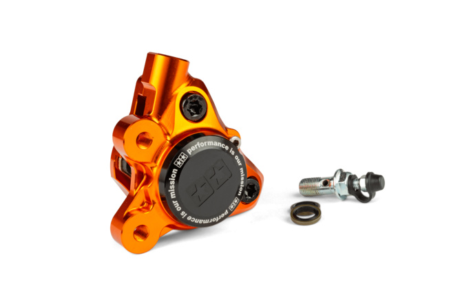 Bremssattel vorn Alu CNC Stage6 Minarelli / Piaggio / Peugeot orange