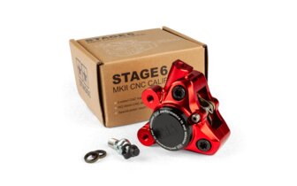 Front Brake Caliper CNC aluminium Stage6 Minarelli / Piaggio / Peugeot red