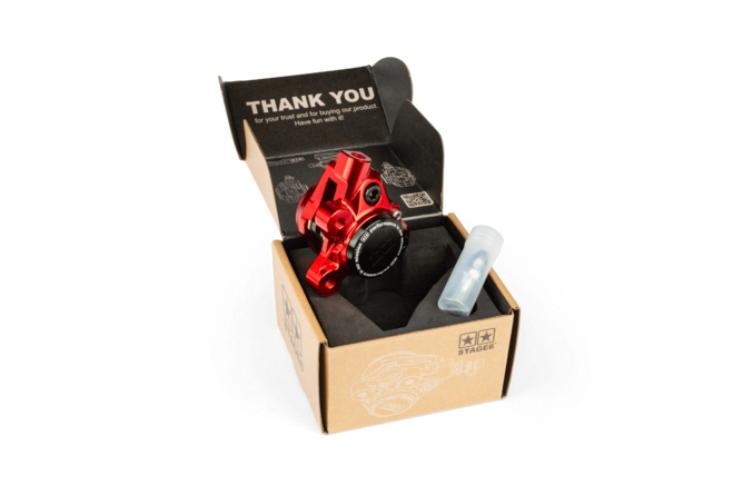 Bremssattel vorn Alu CNC Stage6 Minarelli / Piaggio / Peugeot rot