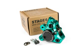 Front Brake Caliper CNC aluminium Stage6 Minarelli / Piaggio / Peugeot turquoise