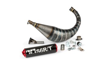 Pot d'&eacute;chappement Stage6 R/T 70 - 80 Derbi Noir / Rouge