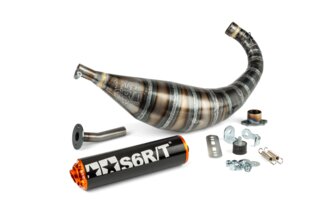 Pot d'&eacute;chappement Stage6 R/T 80 - 90 Derbi Noir / Orange
