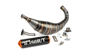 Pot d'&eacute;chappement Stage6 R/T 90 - 100 Derbi Noir / Orange