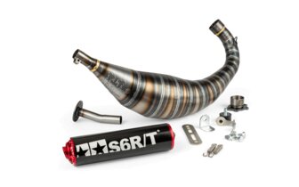 Pot d'&eacute;chappement Stage6 R/T 90 - 100 Derbi Noir / Rouge