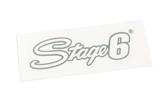 Autocollant logo Stage6 gris alu 20x6cm
