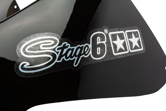 Autocollant logo Stage6 gris alu 25x4,5cm