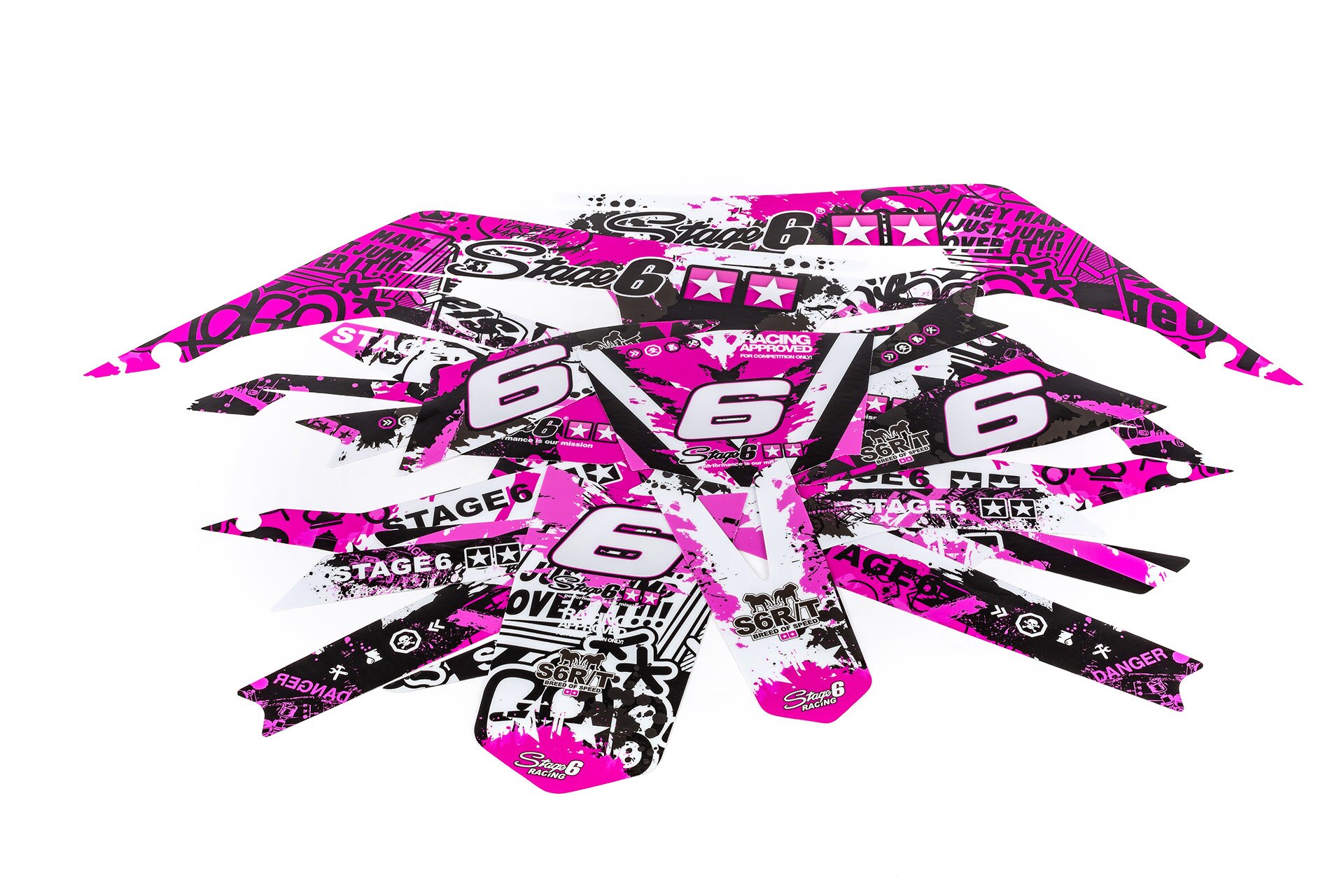 Decal Kit Stage6 pink - black Derbi X-Treme Euro 4