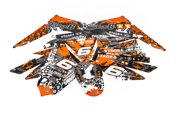 Graphic Kit Derbi Xtreme 2011 - 2017 Stage6 orange / white