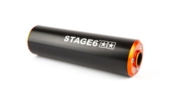 Silencieux Stage6 50 - 80cc passage gauche orange / noir